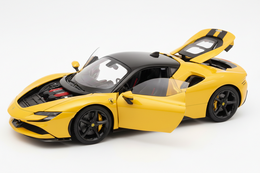 Ferrari SF90 Stradale en color amarillo escala 1:18