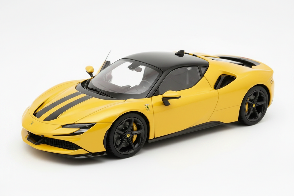 Ferrari SF90 Stradale en color amarillo escala 1:18