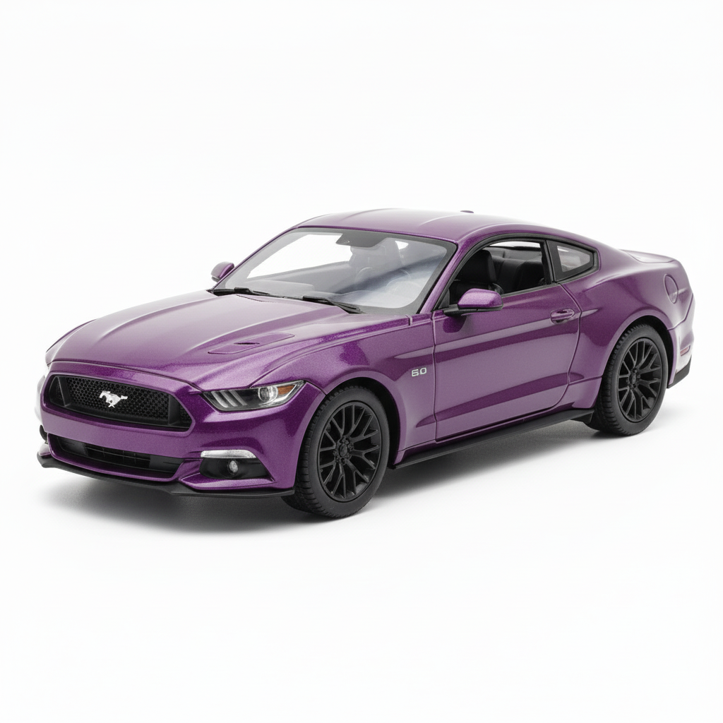 2015 Ford Mustang GT en color morado escala 1:18