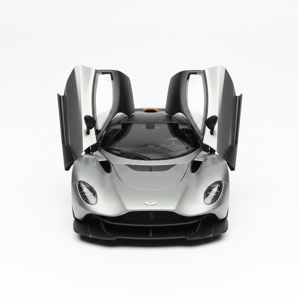 Aston Martin Valkyrie en color gris metalizado escala 1:18