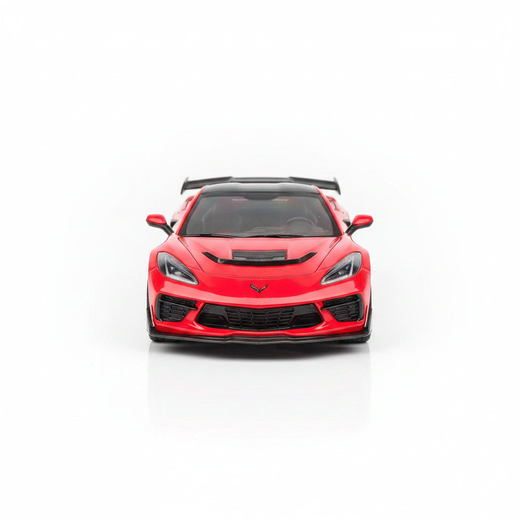 Chevrolet Corvette ZR1 Coupe de 2025 en color rojo escala 1:18