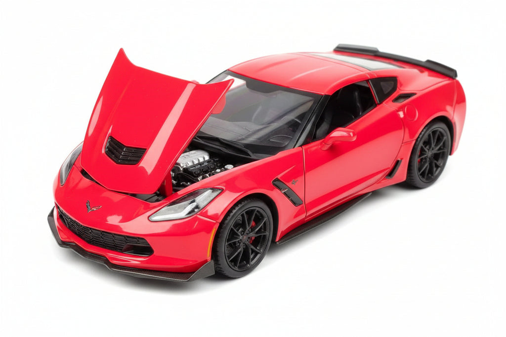 Chevrolet Corvette ZR1 Coupe de 2025 en color rojo escala 1:18