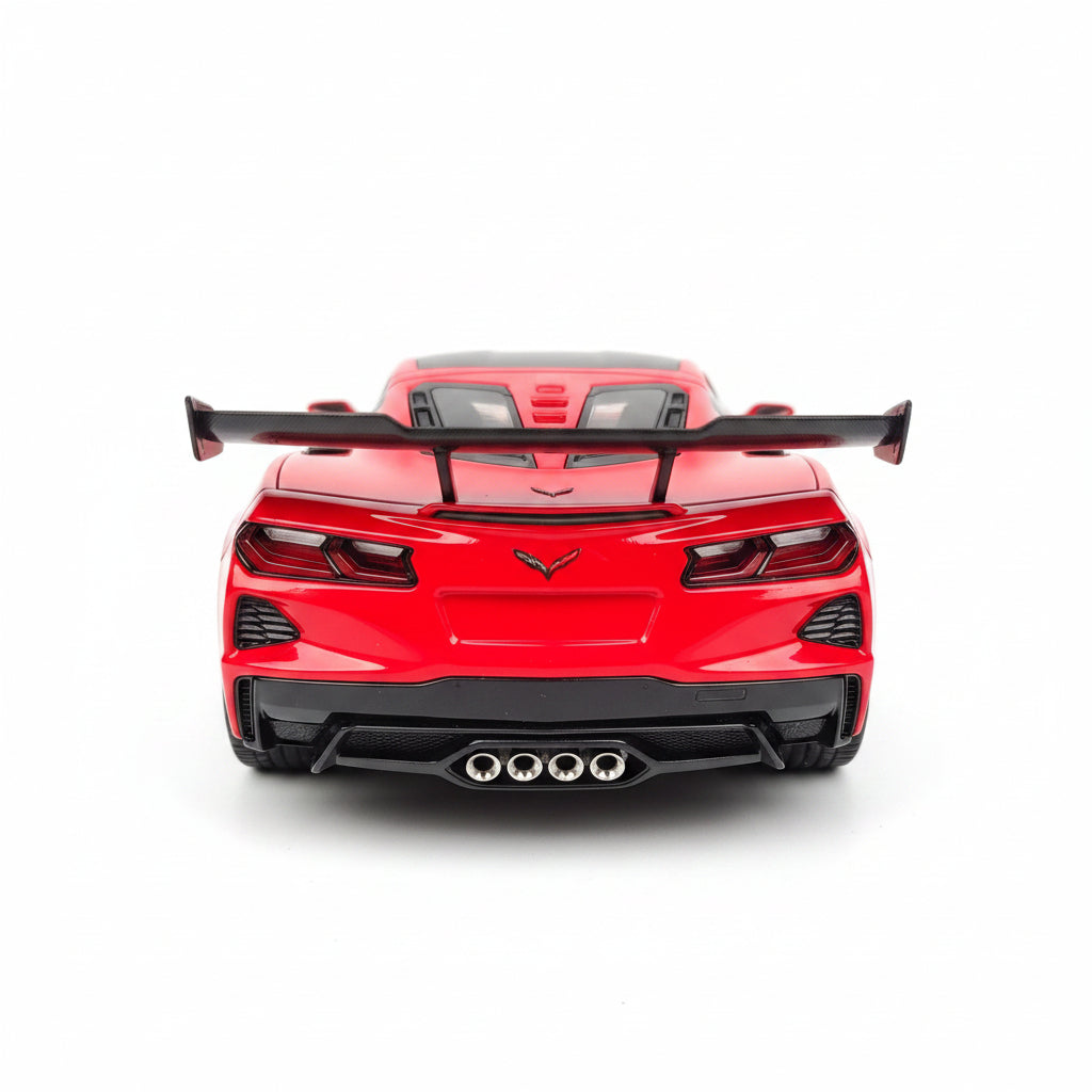 Chevrolet Corvette ZR1 Coupe de 2025 en color rojo escala 1:18