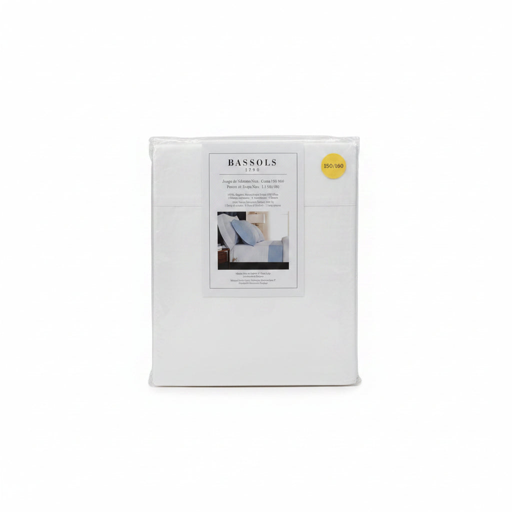 Bassols - Juego de Sábanas modelo Niza color Blanco 150/160 cm
