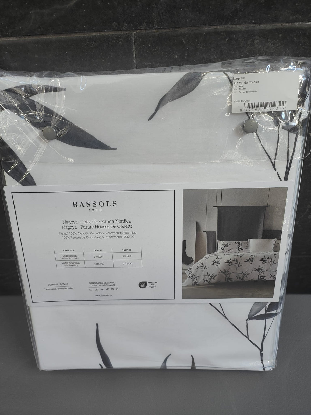 Bassols - Juego de Funda Nórdica modelo Nagoya cama 135/150 color Azul