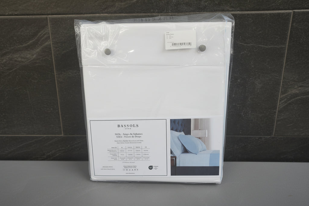 Bassols - Juego de Sábanas modelo Niza color Blanco 180/200 cm