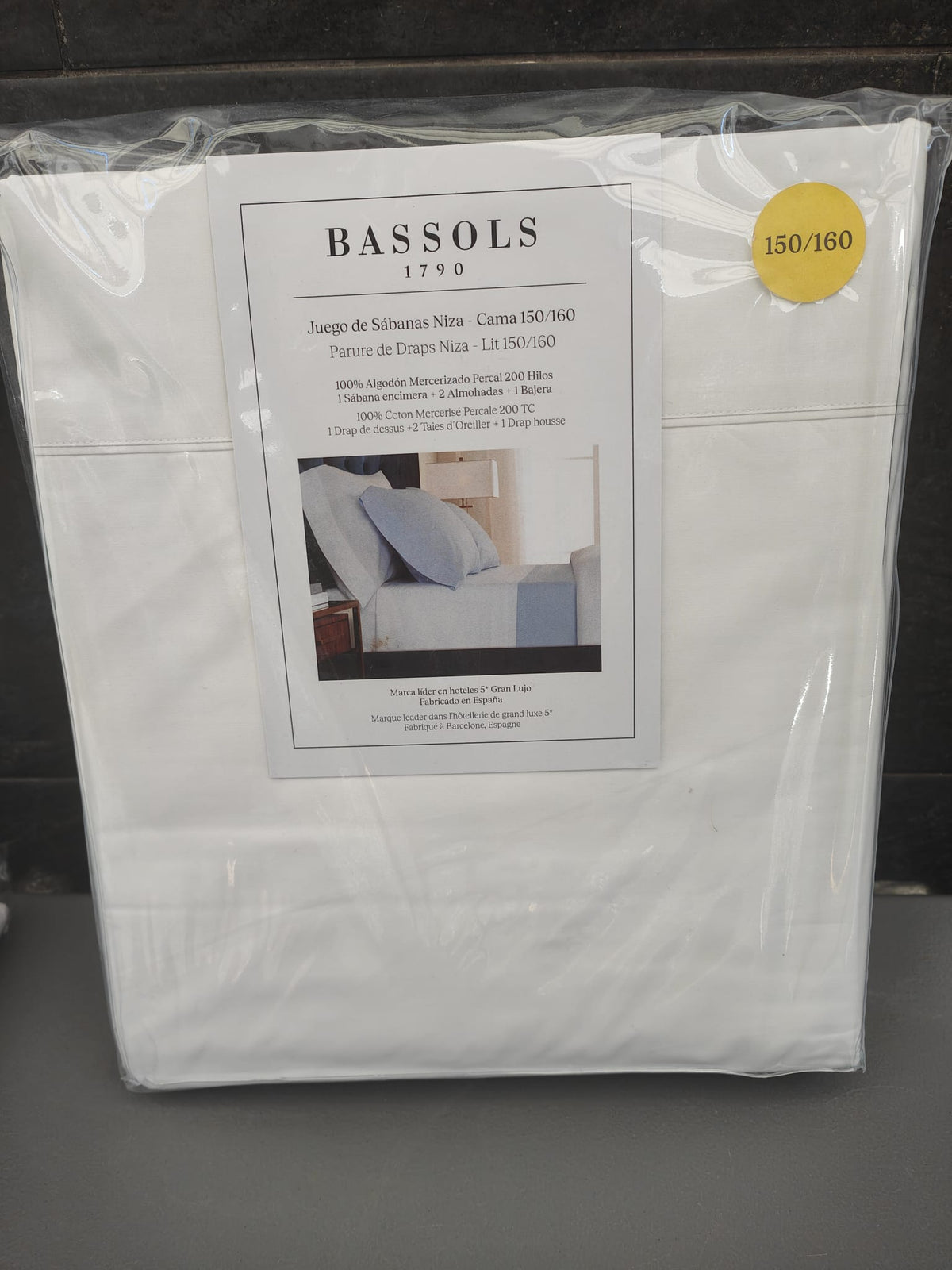 Bassols - Juego de Sábanas modelo Niza color Blanco 150/160 cm