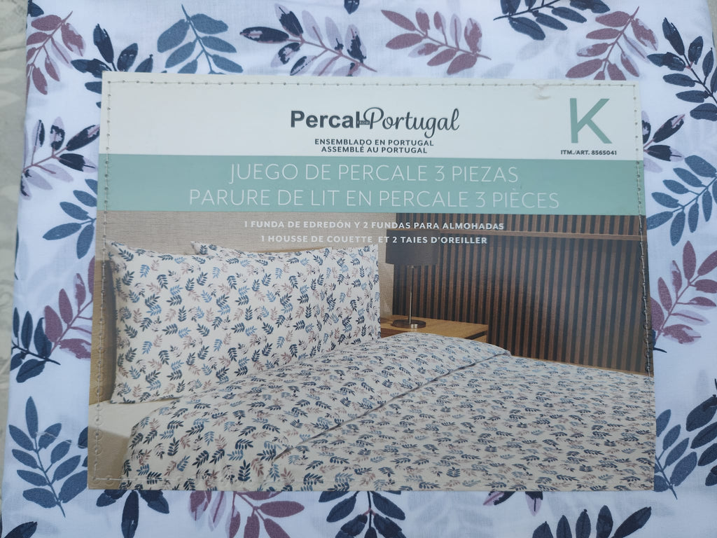 Juego de funda nórdica de percal de 3 piezas de la marca Percal Portugal
