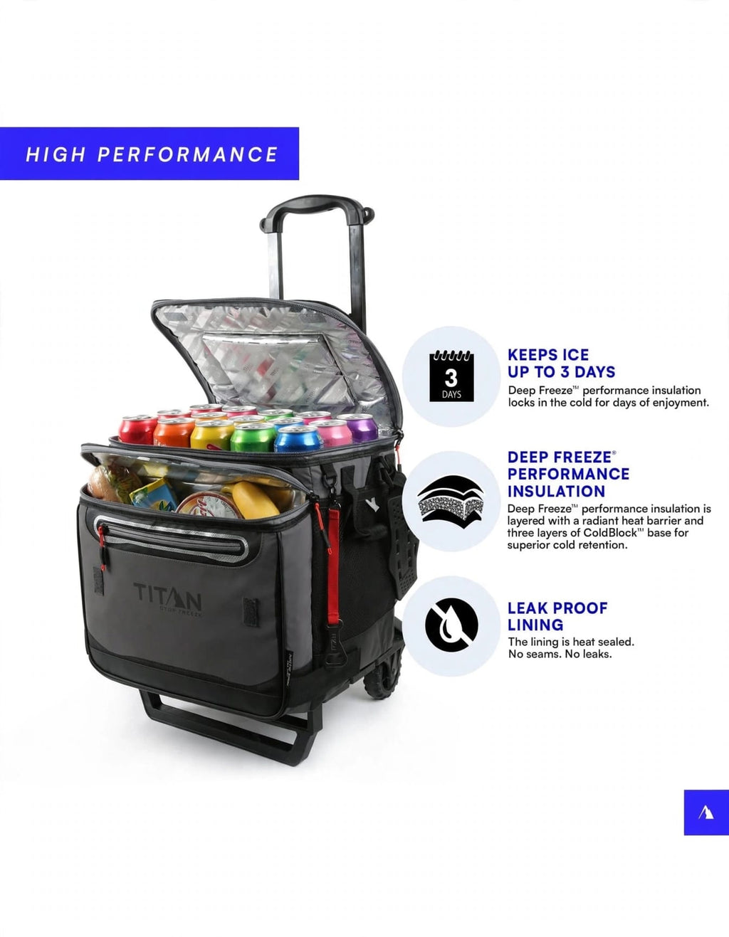Nevera portátil con ruedas Arctic Zone Titan Deep Freeze con capacidad para 60 latas