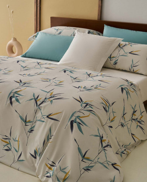 Bassols - Juego de Funda Nórdica modelo Nagoya cama 135/150 – Verde, Azul y Amarillo